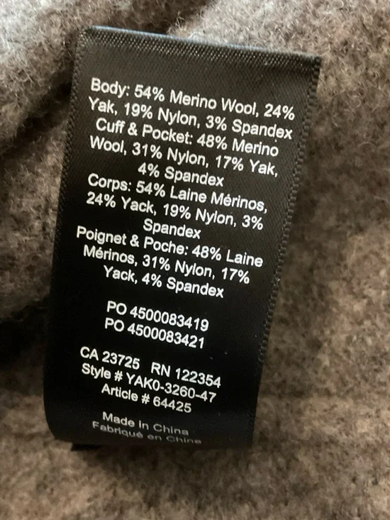 💜Aritzia Group Babaton Ammonius Merino Yak Wool Blend Hooded Cardigan Taupe XS - Picture 7 of 12